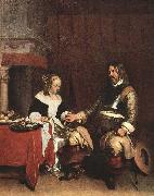 Man Offering a Woman Coins, TERBORCH, Gerard